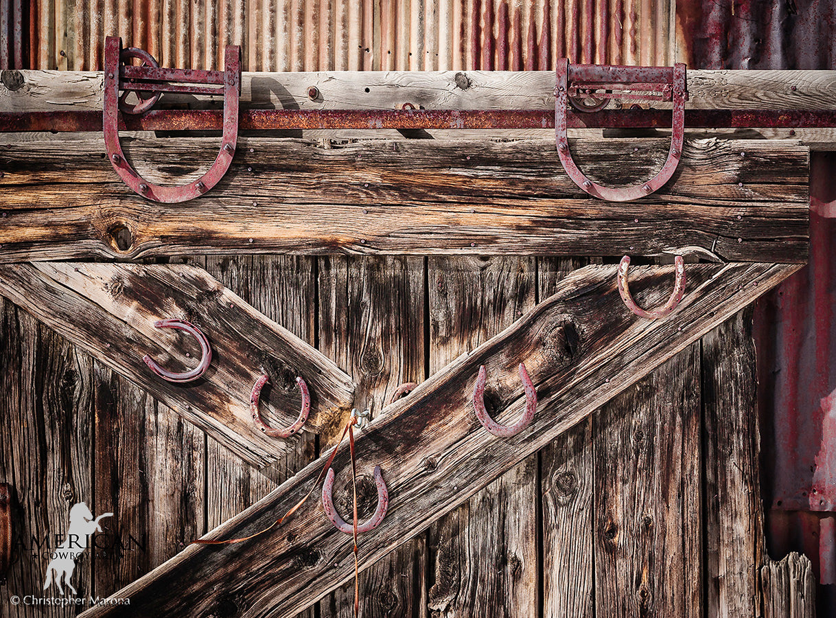 A Sign of the Time - Weathered Barn Door - American Cowboy Art