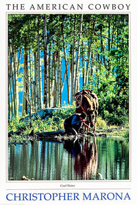 Cool Water Lithograph - American Cowboy Art
