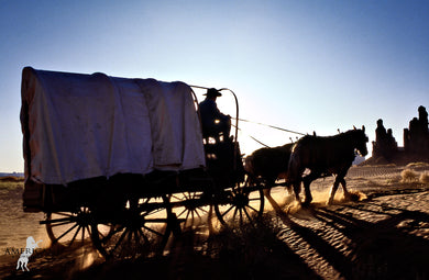 Wagon in the Sand - American Cowboy Art
